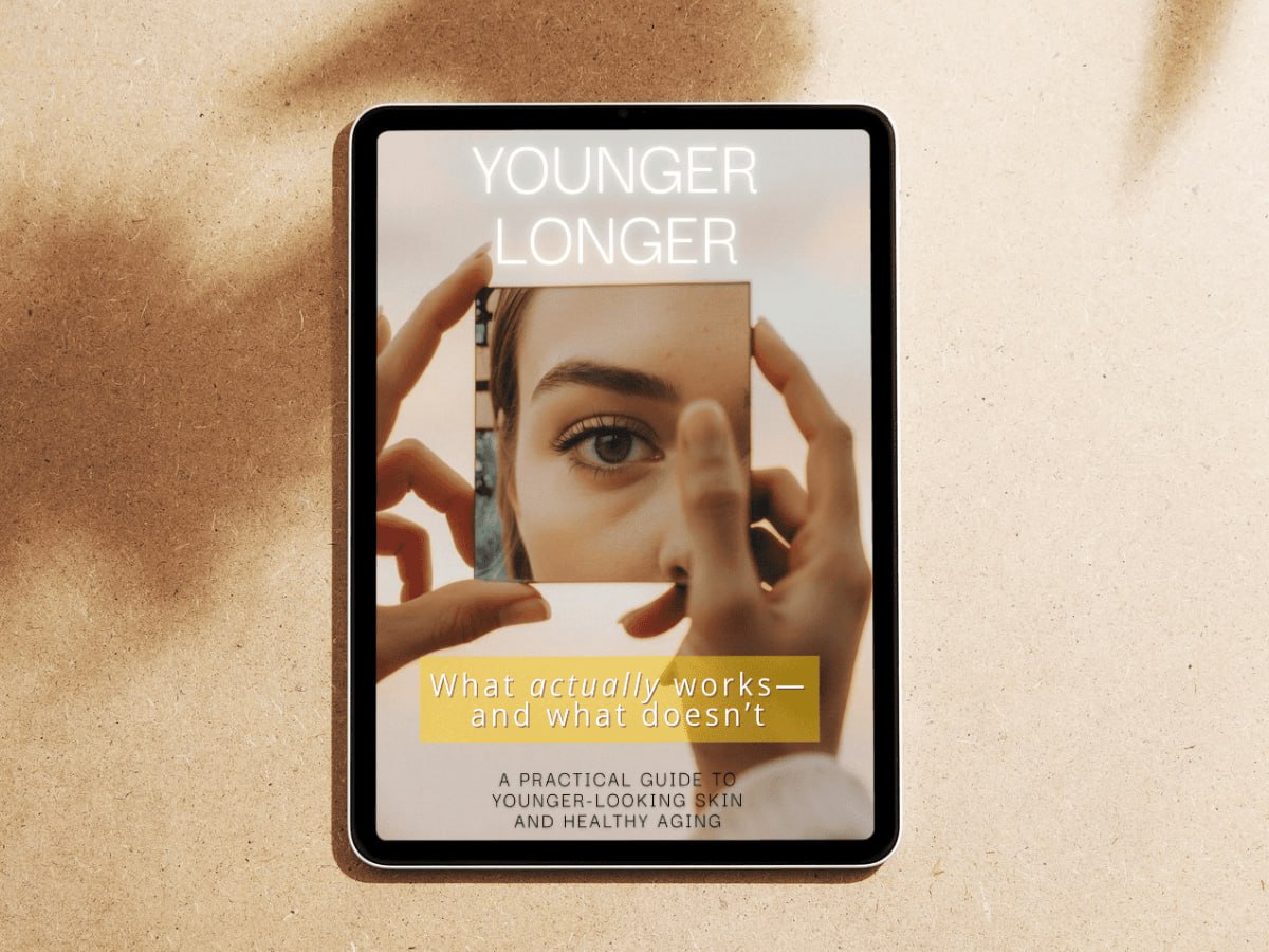 Look Better Longer — The Sophisticated Field Guide displayed on a tablet in natural sunlight